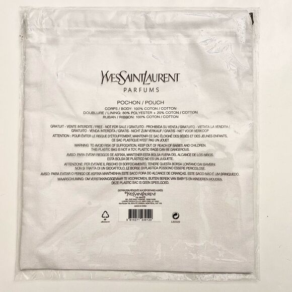 YSL Yves Saint Laurent Le Vestiaire Des Parfum Pouch Dust Bag New White Luxury - Picture 3 of 6